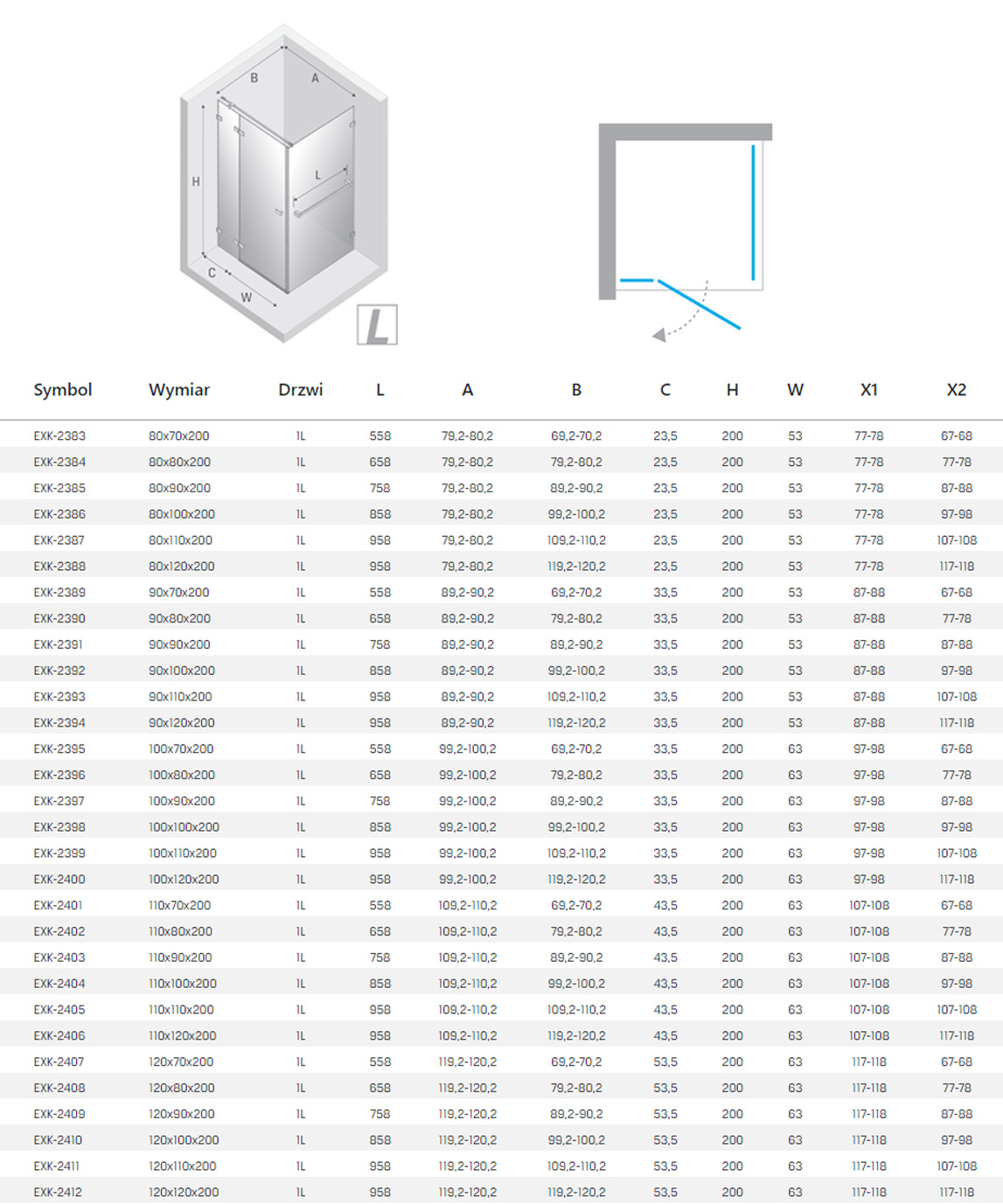 New Trendy Eventa kabina rysunek techniczny
